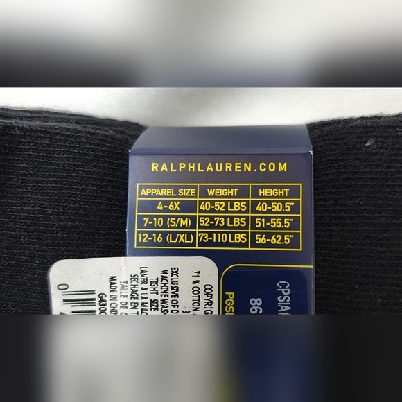 Polo Ralph Lauren Girls Black FOOLESS Tights 2 Pairs Small Medium 7-10 - Picture 4 of 4